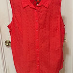 Faded Glory ❤️❤️❤️free w/purchase❤️❤️❤️Sleeveless Red Button-Up Top Photo 0