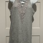 easel NWT  Gray Lace-Up Tunic top sz L Photo 0