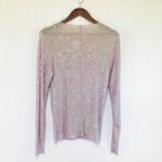 Free People INTIMATELY Gold Rush Sequin Long Sleeve Tee Top Pink Size Small New Photo 3