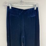 Mango MNG  Navy Blue Velvet‎ Pants Women's Straight Leg Pull On Contemporary Chic Photo 6