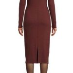 Marine Layer Long Sleeve Lexi Rib Scoop Neck Midi Sheath Dress Chocolate Brown Photo 1