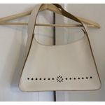 Ivory White Vegan Leather Laser Cut Hobo Bag Purse Shoulder Bag Photo 0