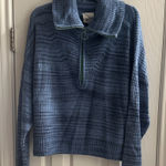 Aerie  Blue Striped Quarter Zip Cowl Neck Pullover Autumn Women’s Large Photo 0