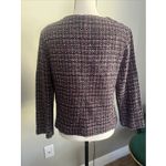 Hale Bob Black Pink Tweedy Woven Collarless Blazer Photo 5