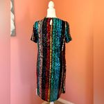 Francesca's rainbow bling Sequin Christmas new years short party Dress, NWT SM Photo 1