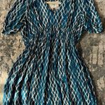 Anthropologie  HD In Paris Archipelago blue diamond geometric print dress. Photo 9