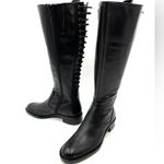 Franco Sarto  Women’s 5.5 Black Leather Tall Riding Zip Boots Lace Back N… Photo 1
