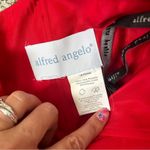 Alfred Angelo  Red Satin Strapless Mini Dress Bow Formal Prom Party Holiday Small Photo 2