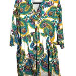 Ro's Garden Floral Babydoll Oversized Dress Size Small Blue Photo 0