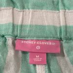 Stoney Clover Lane x Target striped linen blend front tie shorts green white M Photo 7