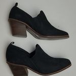 Lucky Brand  VENNIA BLACK NUBUCK PEBBLED LEATHER SLIP ON HEELS 6.5M Photo 6