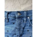 Madewell Women's Blue Heart Print Stretch Denim Mini Skirt Size 28 Photo 1