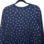 Boden Women’s Metallic Polka Dot Sweatshirt Dress Navy Blue/Copper Size 6 L Blue Photo 7