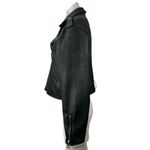 Velvet Heart Black Faux Vegan Leather Asymmetric Zip Moto Biker Crop Jacket Sz M Photo 1