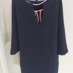 J.Crew  Black Label V-Neck Navy Shirt Dresss XS Preppy Casual Classic Cozycore Photo 0