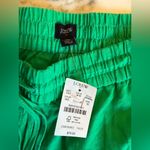 NWT JCrew Linen Cotton Blend Drawstring Pants Kelly Green 16 🪡 Seam Needs Repair Photo 3