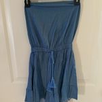 Blue Strapless Romper Size XS Photo 2