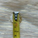 Retro Style Color Block Copper Crystal Hematite Earrings White & Gold Huggie Photo 4