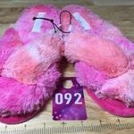 Abound  Cozy Slide Slippers Womens S (5-6) Pink Faux Fur Slip-On Open Toe Comfort Photo 0