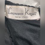 Laurence Kazar VTG  Black Beaded Sequin Design Silk Dress S Photo 15