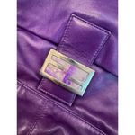 Fendi Purple Leather Shoulder Bag FF Logo Buckle Made in Italy Photo 1