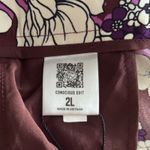 EXPRESS  Stylist Wide Leg Pants Womens 2L‎ Burgundy White Floral High Rise Boho Photo 7