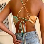 12th Tribe  Multicolor satin spaghetti strap crop top size S Photo 1