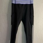 Lululemon cropped leggings with striped waistband and back pocket size 2 Photo 0