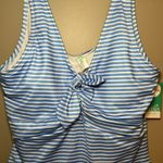 Outdoor Oasis Women’s‎ One Piece Medium Coverage Blue White Striped Swimsuit Size L Photo 1