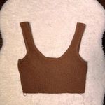 Kendall + Kylie Brown Ribbed Cropped Tank Top Photo 0