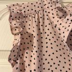 Loft  XS Heart Ruffle Henley Shell Sleeveless Top Light Pink Photo 3