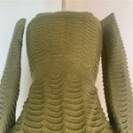 Nic+Zoe EUC  Olive Green One Button Shawl Neck Textured Wavy Cardigan Size XS Photo 9