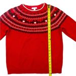 Charter Club  Fair Isle Scottie Dog Sweater Red Crew Neck Womens Large Photo 7