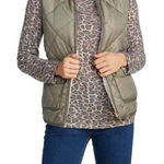 Mud Pie  Olive Green Duncan Quilted Sherpa Vest Sz M Photo 0