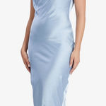 Bardot NWT Auria Satin Maxi Dress In Softblue size 12 Photo 0