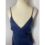 J. McLaughlin  Emilia Navy Blue Linen Wrap Maxi Dress Medium M Photo 7
