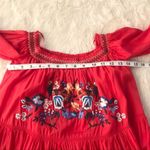 Free People Sunbeams Mini Dress Off the Shoulder Smocked Embroidered Red XS New Photo 14