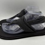 Sanuk  Sandals Womens 9Yoga Flat‎ Thong Slingback Black/grayFabric Casual Comfort Photo 0