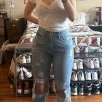 Just Black Denim High Rise Light Wash Ripped Jeans Photo 0