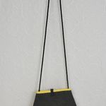 Button and Beads Womens Crossbody Bag One Size Black Yellow Handmade NEW Photo 5