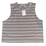 Cotton Emporium Cotton Emporrium Cotton Crew Neck Gray Striped Sleeveless Tank Top Women's XL Photo 1