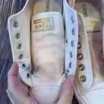 Converse Women’s pink leather, low top canvas sneakers size 7 Photo 1