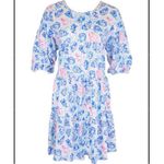 Simply Southern NEW  Dress Size Large Tropical Oyster  Print Pink & Blue NWT Photo 1