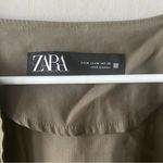 ZARA Ruffle Military Green Cardigan Size M Photo 3