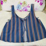 Salt Water Luxe Indigo Stripped Summer Women Top Size Small Blue Photo 8