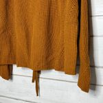 Lucky Brand Textured Knit Sweater Brown Rust Pullover Tie-Back Size Large Photo 8