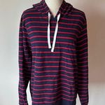IZOD Striped Blue and Red Hoodie Sweatshirt Photo 0