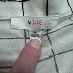 Mine Off The Shoulder White & Black Grid Pattern Long Sleeve Top Size Medium Photo 4