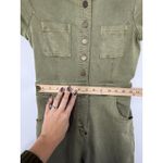 Urban Outfitters  Emma Denim Flared Jumpsuit Women S Olive Green Utility Stretch Photo 7