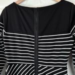 BCBG Maxazria Koryn Black White Striped Dress 3/4 sleeves Size M Photo 3